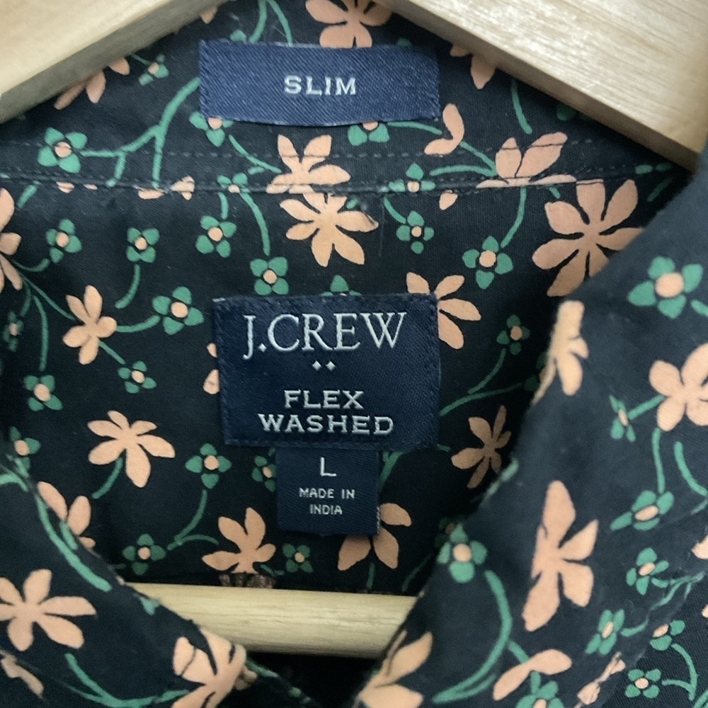 J. Crew Black and Orange Floral Men's Shirt. SIZE L - Picture 5 of 6